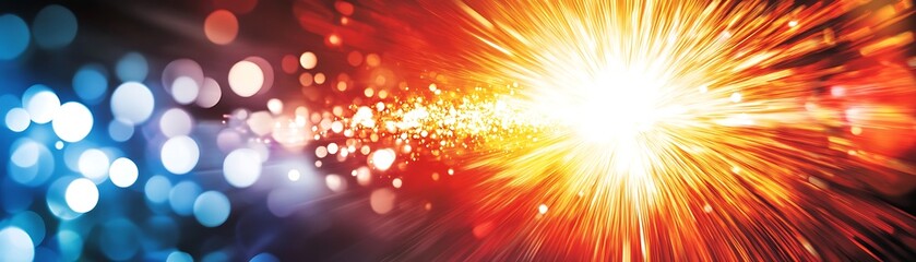 Obraz premium Abstract light burst with bokeh, energy and impact, suitable for design, backgrounds or advertising purposes