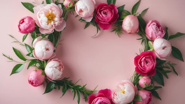Peonies, roses on pink background with copy space. Abstract natural floral frame layout with text space. Romantic feminine composition._g_1_3_1.png