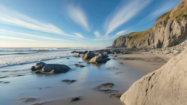 beach ocean coastal grandmother coastal granddaughter rocky shore tide waves seagull nautical marine nature_g_1_1_1.png