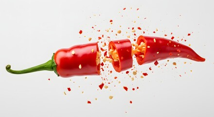 Exploding Red Chili Pepper: Culinary Kinetic Art