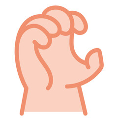 ASL Letter C Hand Sign – American Sign Language Icon in Flat Vector Style