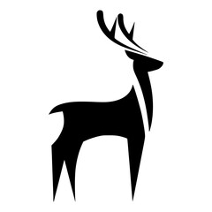 Minimalist Deer Silhouette Icon for Logos, Wildlife Branding, Outdoor Adventure Design, Nature-Themed Prints, Modern Wall Art, Rustic Decor, Hunting Apps, Camping Gear Packaging