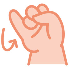ASL Letter J Hand Sign – American Sign Language Icon in Flat Vector Style