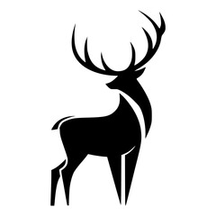 Minimalist Deer Silhouette Icon for Logos, Wildlife Branding, Outdoor Adventure Design, Nature-Themed Prints, Modern Wall Art, Rustic Decor, Hunting Apps, Camping Gear Packaging