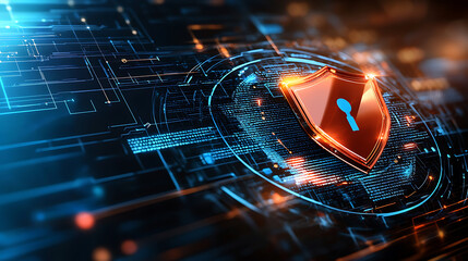 Cybersecurity measures and data protection strategies in digital environments technology graphic design virtual space