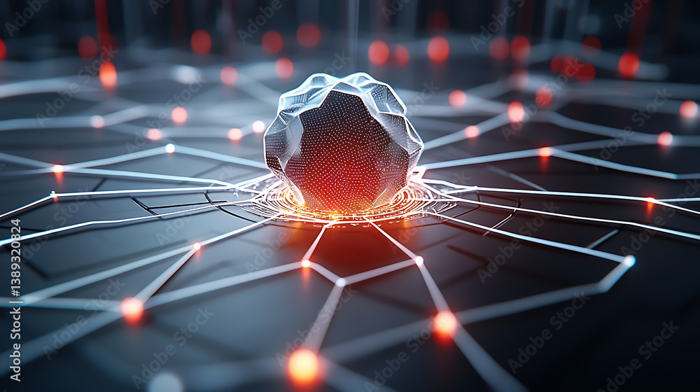 Poster digital network structure virtual environment graphic visualization futuristic technology abstract c