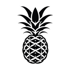 Obraz premium Pineapple pine silhouette vector flat graphic illustration