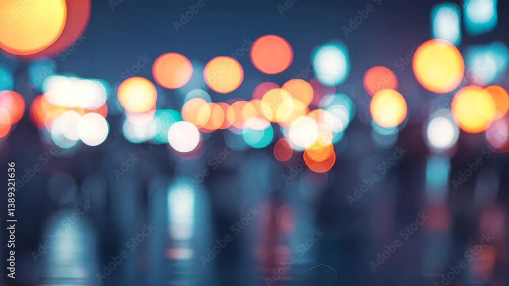 Poster abstract background of colorful blurred defocused bokeh lights. motion and nightlife concept_g_1_3_1