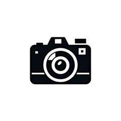 Fototapeta premium Minimalist Black and White Camera Icon 