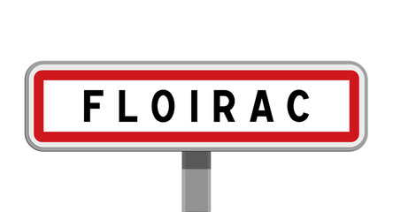 Panneau sur poteau central de ville de Floirac, Gironde