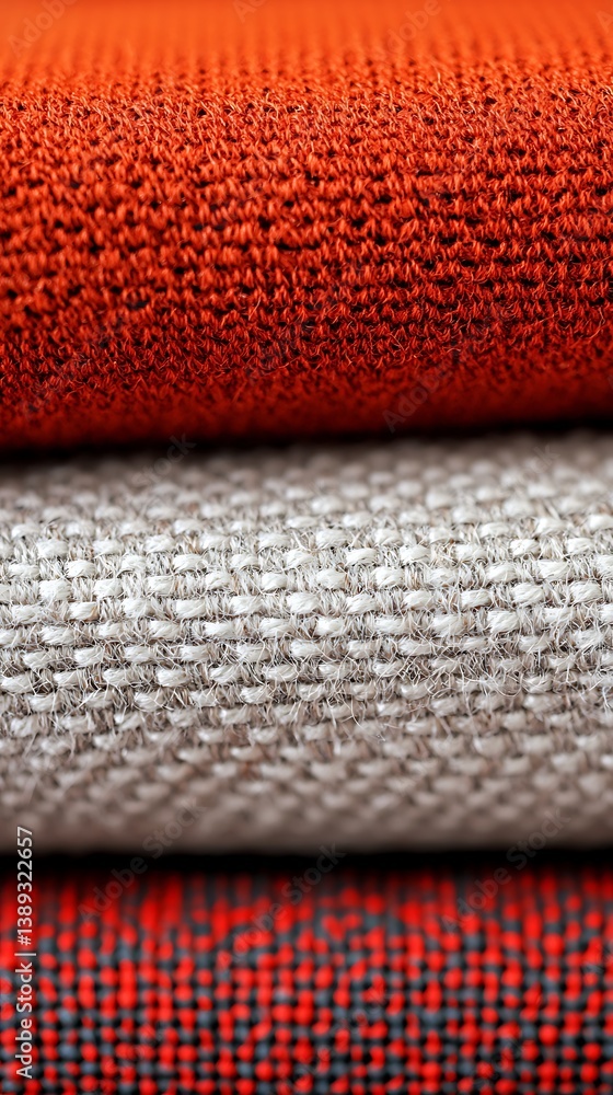 Aufkleber a close-up view of textured fabric layers in orange and gray tones, showcasing intricate patterns an