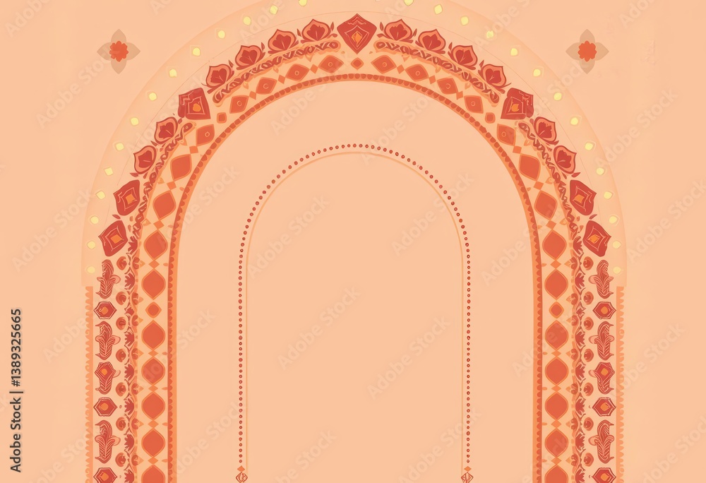 Poster light boho seamless arch pattern, modern bohemian style perfect for various applications, style, sub