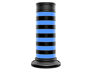 Abstract 3D Pillar Illustration With Black And Blue Colors Isolated