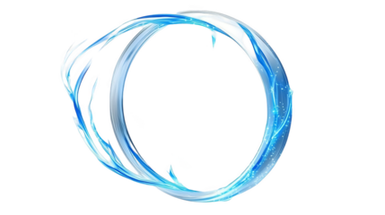 Abstract 3D Render Of Glowing Blue Circle Shape On Transparent Background