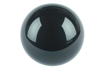 3D Illustration Of A Black Glossy Sphere Isolated On Transparent Background