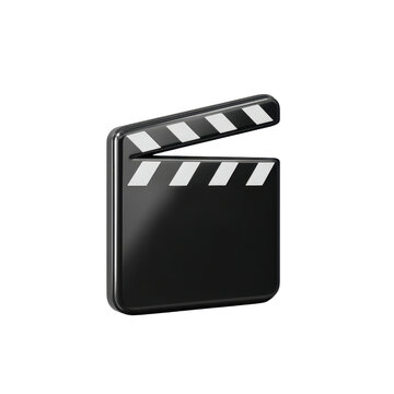 sleek film clapperboard with glossy finish, symbolizing film industry and creativity. transparent background