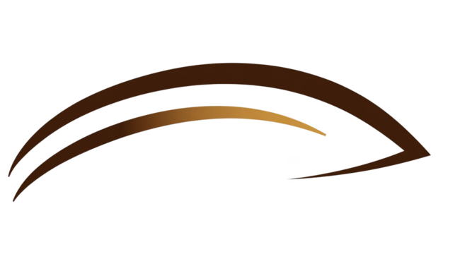 Abstract Brown Curve Illustration Design with Transparent Background