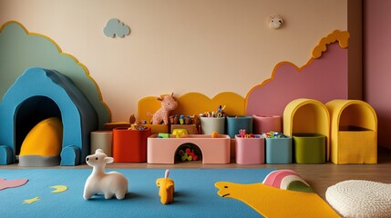 children room with a window