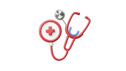 A clear red stethoscope graphic, ideal for medical presentations or healthcare branding.