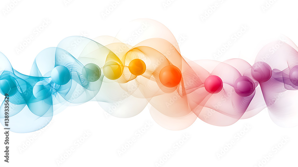 Poster dynamic waves of colorful energy abstract visualization digital art vibrant environment artistic vie