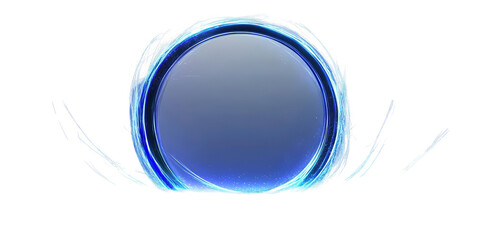 Abstract Blue Glowing Circle Illustration Against Black Background