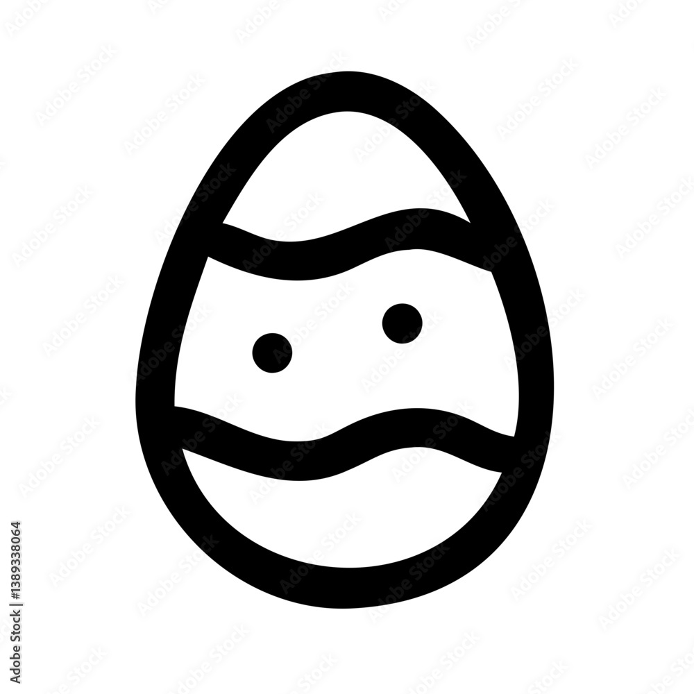Poster minimal easter egg vector illustration elegant line art & silhouette style isolated on transparent b