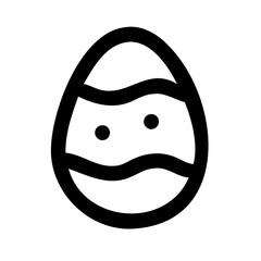 Minimal Easter Egg Vector Illustration Elegant Line Art & Silhouette Style Isolated on Transparent Background for Digital or Print Projects