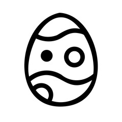 Easter Egg Vector line art or Easter Egg black silhouette isolated on transparent background