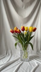 tulips in vase