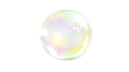 Abstract Illustration Of A Colorful Soap Bubble Against A Black Background