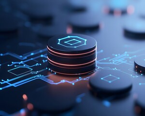 Scalable AI environment with digital layers stacking infinitely, machine learning infrastructure powering LLMs, structured logic visualization, futuristic tone