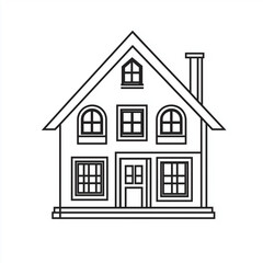 House Line Icon Isolated on White Background