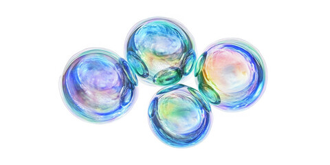Fototapeta premium Abstract Illustration Of Transparent Bubbles With Blue And Aqua Colors On Black