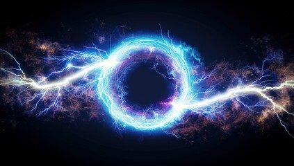 A blue and purple circle with a hole in the middle