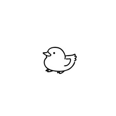 Minimalist Line Drawing of Two Cute Birds – Simple Hand-Drawn Animal Illustration for Love, Friendship, and Scandinavian-Inspired Decorative Art on White Background