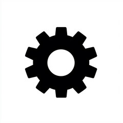 Settings Gear Line Icon Isolated on White Background