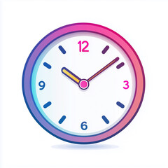 Time Clock Line Icon Isolated on White Background