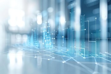 Fototapeta premium Abstract digital data visualization with graphs and lines.