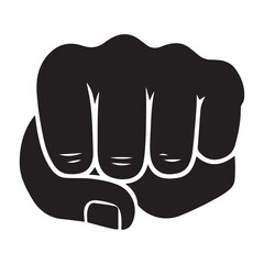 Vector design of fist hand. Fist hand Silhouette Vector Black. Fist hand logo, icon, sign. with white background
