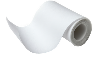 Abstract White Paper Roll Isolated On Transparent Background PNG Render