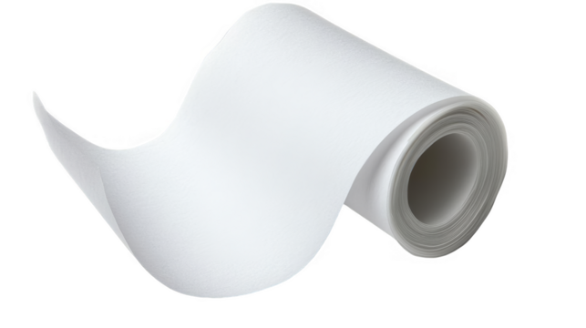 Abstract White Paper Roll Isolated On Transparent Background PNG Render