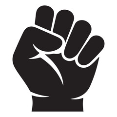 Vector design of fist hand. Fist hand Silhouette Vector Black. Fist hand logo, icon, sign. with white background