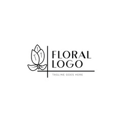 Minimal Botanical Beauty Logo – Elegant and Simple Branding for Skincare & Wellness