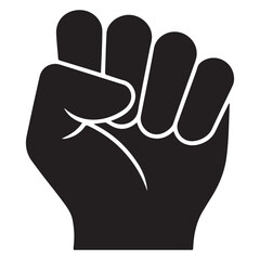 Vector design of fist hand. Fist hand Silhouette Vector Black. Fist hand logo, icon, sign. with white background