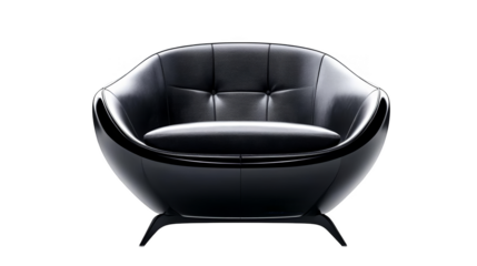 Black Modern Chair Isolated On Transparent Background A 3D Illustration