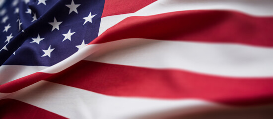 American USA flag background with beautifully waving wave. Independence day banner concept