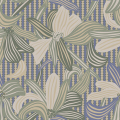 Neutral Colour Abstract Floral Seamless Pattern Design