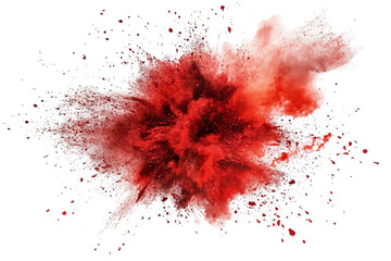 Explosive Abstract Illustration Of Red Powder Burst On Black Background