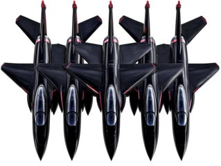 Five Black Jet Aircraft Formation Illustration On Transparent Background