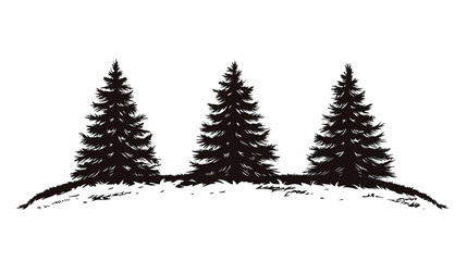 Fototapeta premium Christmas Tree Silhouette Illustration On Transparent Background